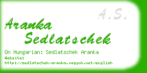 aranka sedlatschek business card